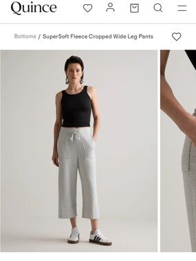 New women’s Quince Light Gray Wide-Leg Jogger Pants